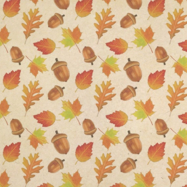 Autumn Leaves and Acorn Gift Wrap