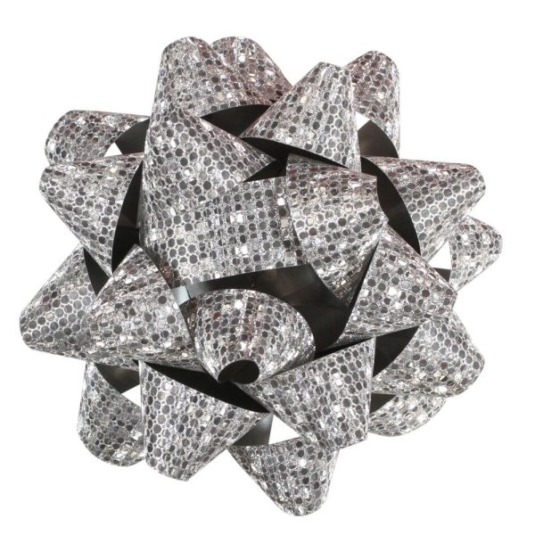 Disco Silver Large Bow
