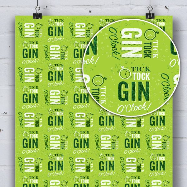Gin O'clock Gift Wrap