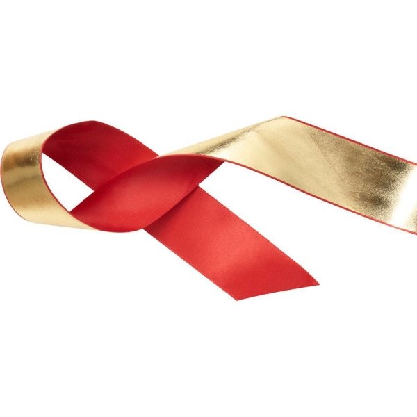 Gold & Red Double-Sided Ribbon