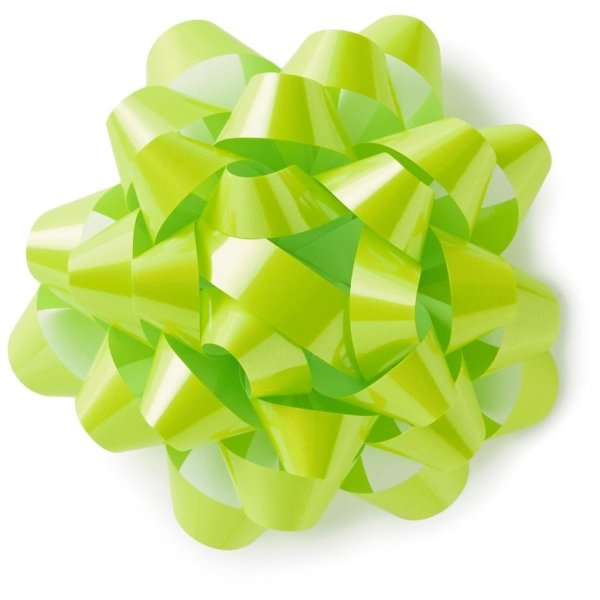 Green Gloss Ribbon Confetti Gift Bow