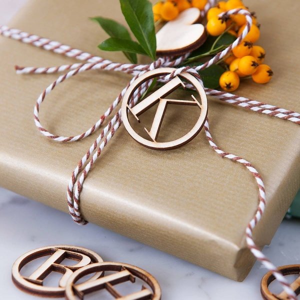 Initial Wooden Gift Tag