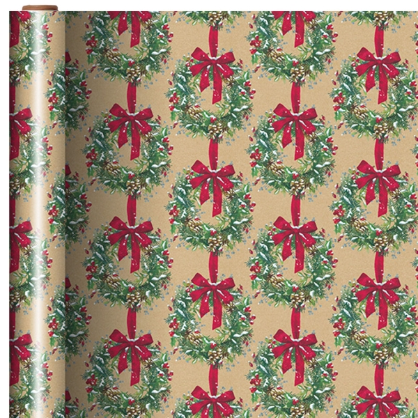 Kraft Wreath Gift Wrap