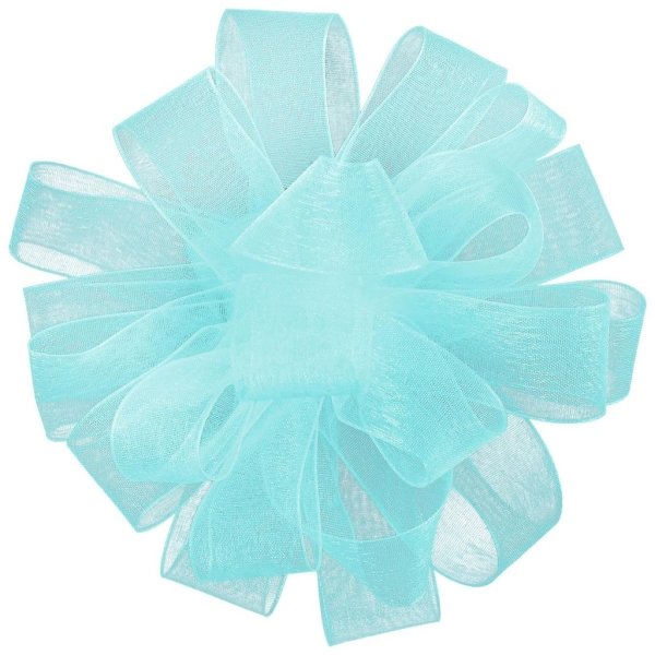 Light Blue Ribbon Gift Bow