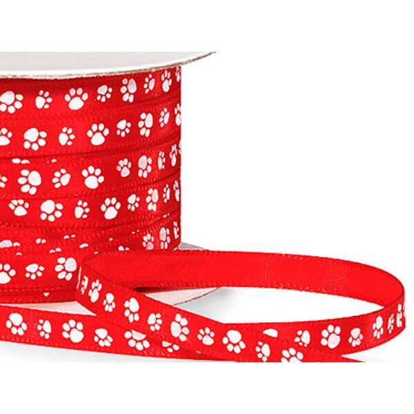 Paw Print Satin Ribbon