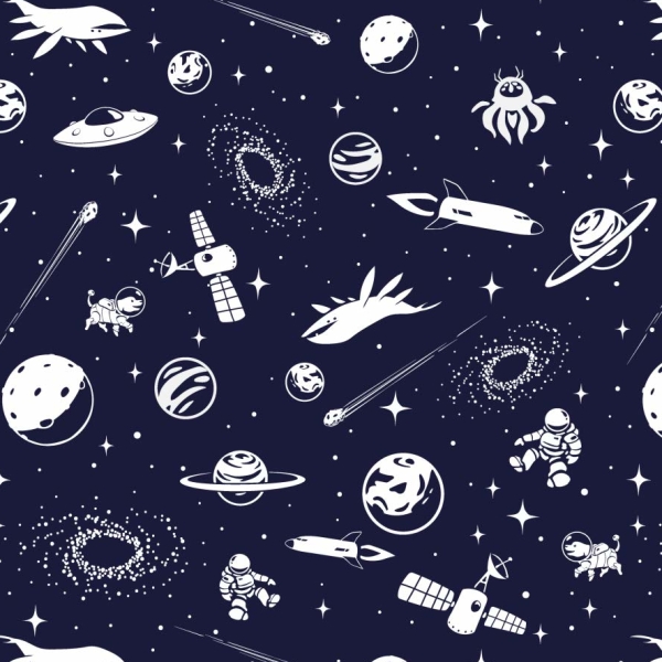 Space Objects Gift Wrap